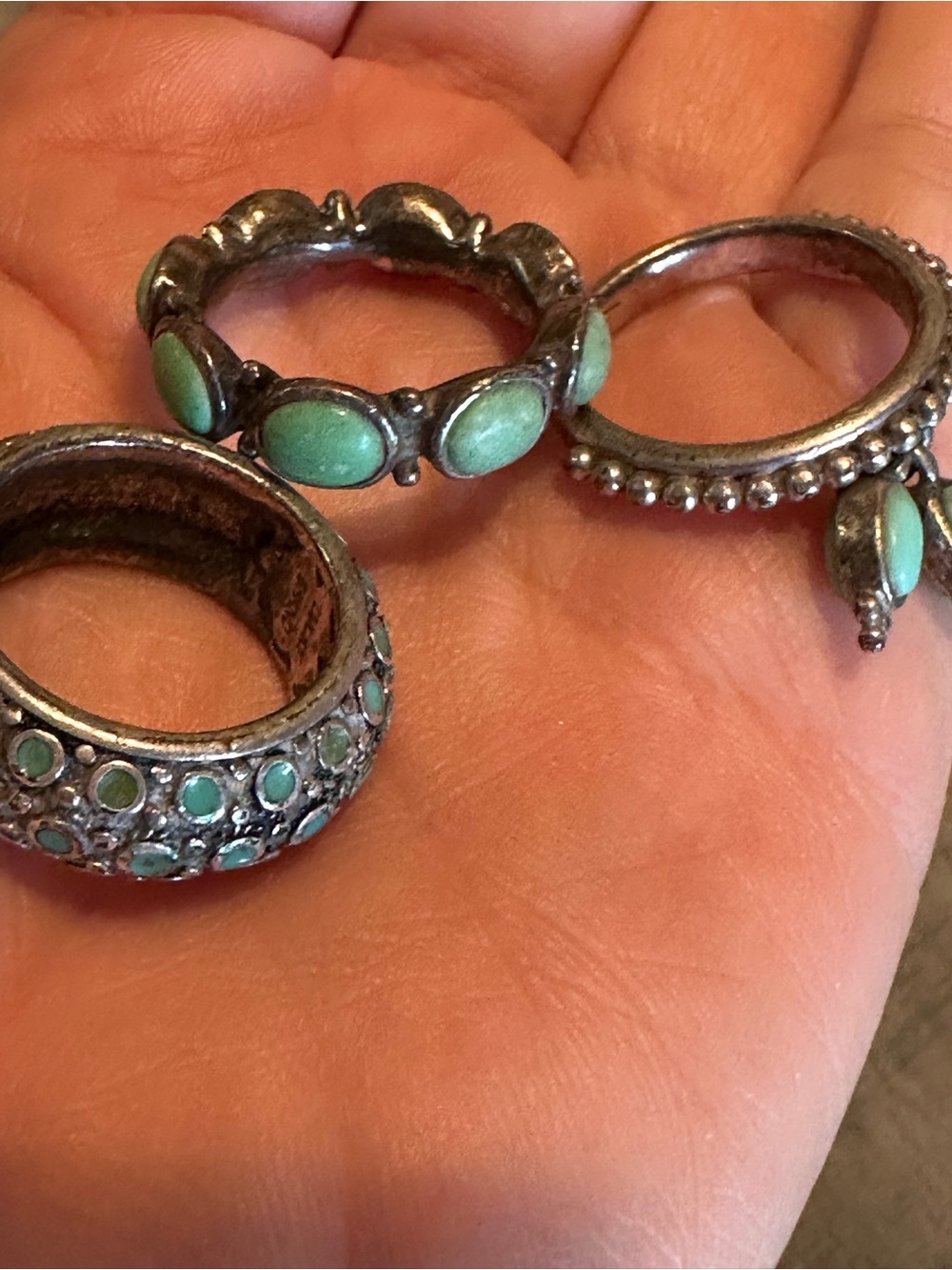 LUCKY BRAND Turquoise Accent Silver Rings Set - Women's Jewelry